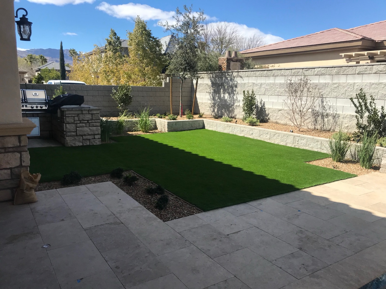 Completed landscaping project by Unique-Scape & Design in the Las Vegas Valley