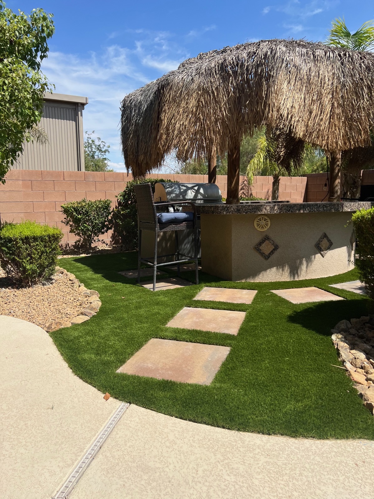 Completed landscaping project by Unique-Scape & Design in the Las Vegas Valley