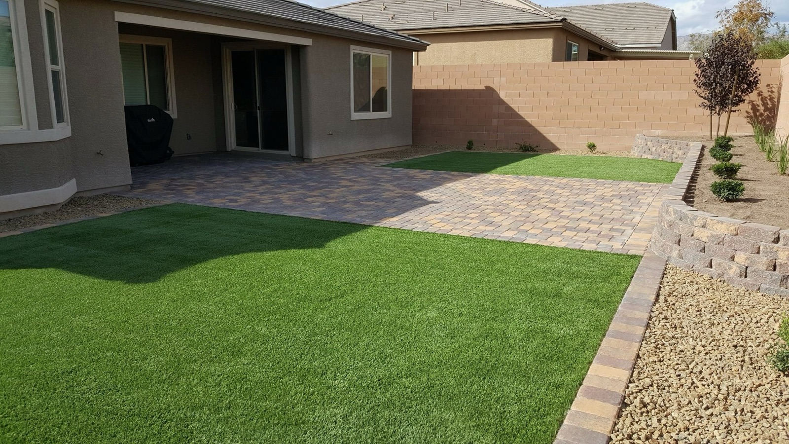 Completed landscaping project by Unique-Scape & Design in the Las Vegas Valley