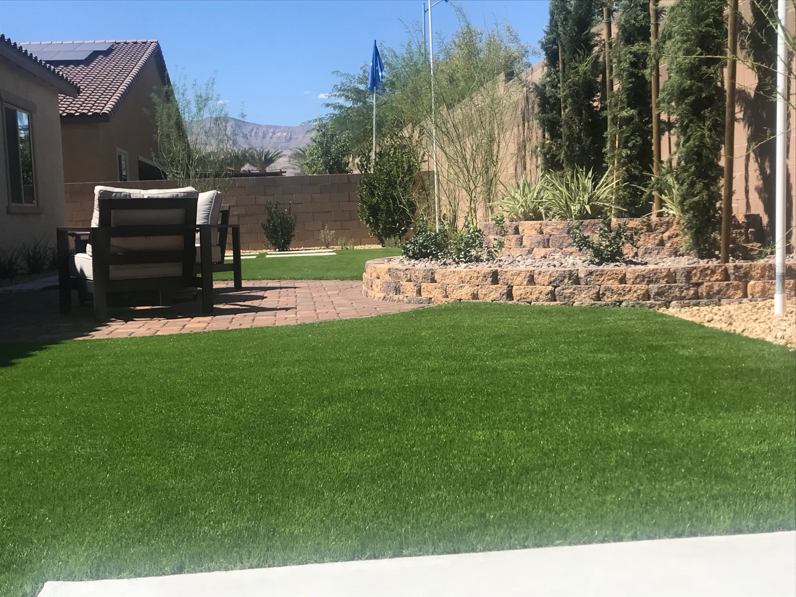 Completed landscaping project by Unique-Scape & Design in the Las Vegas Valley