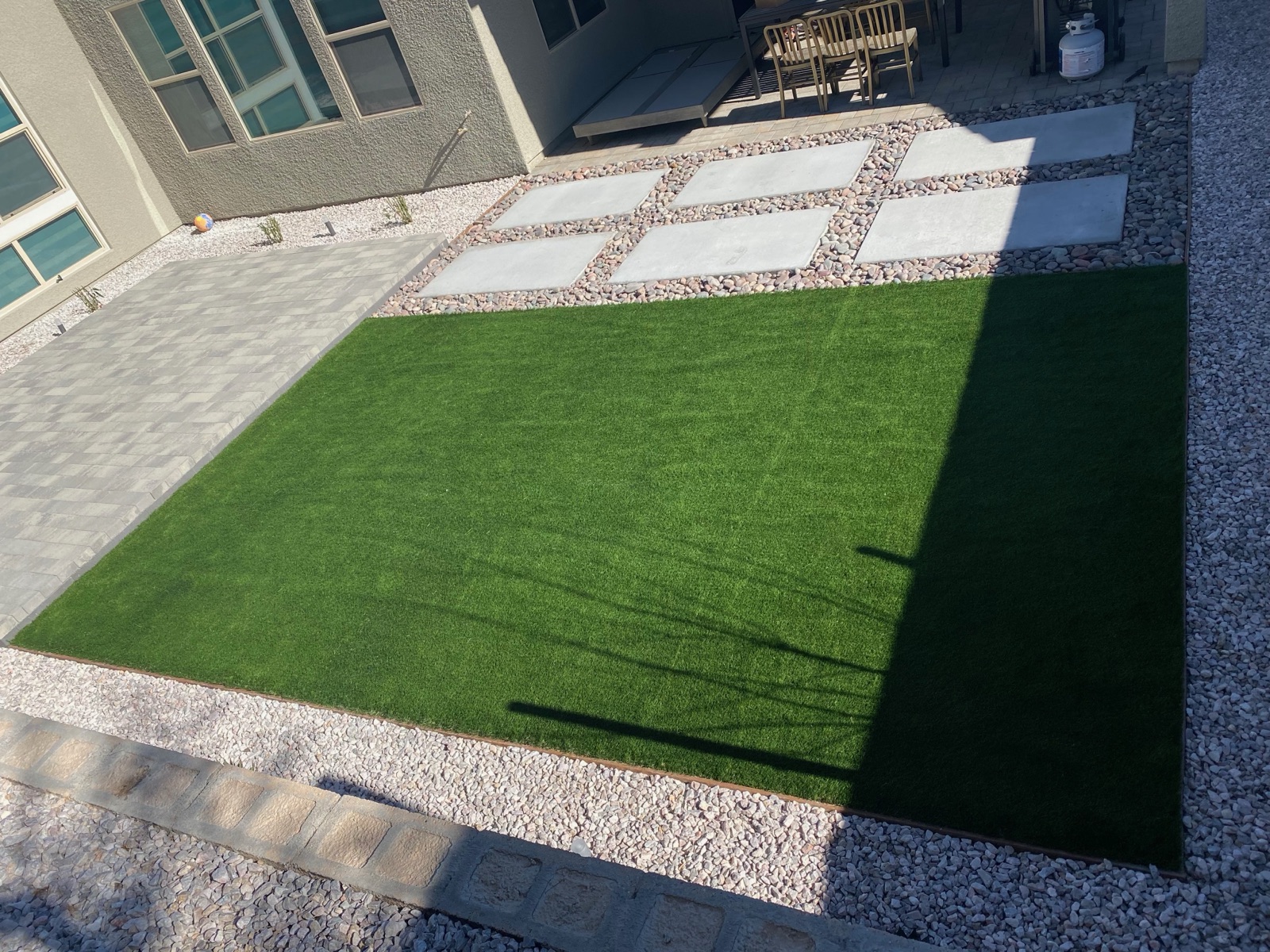 Completed landscaping project by Unique-Scape & Design in the Las Vegas Valley